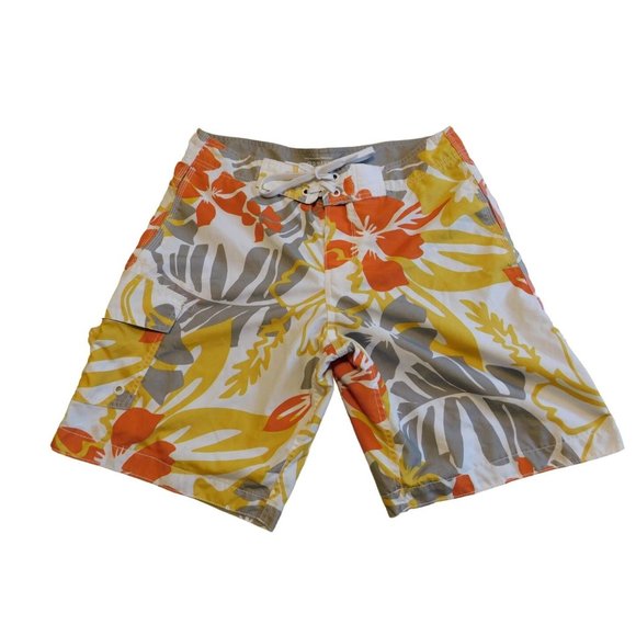 Old Navy Swim Old Navy Size Medium Floral Hawaiian Mens Swim Trunks